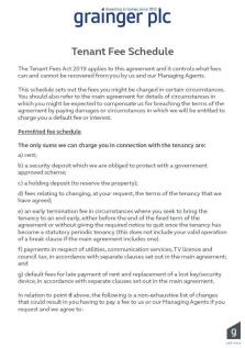 Tenancy Fee Schedule