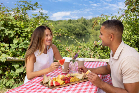 Couple having picnic