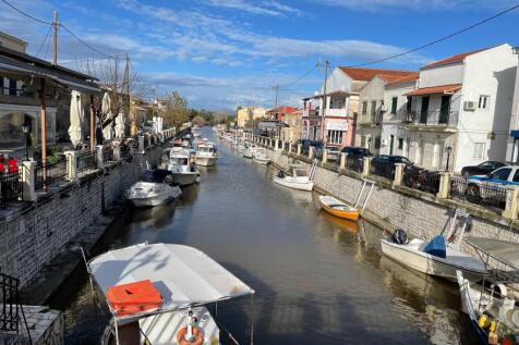 Lefkimmi river with tavernas