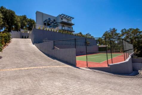 Driveway and tennis court