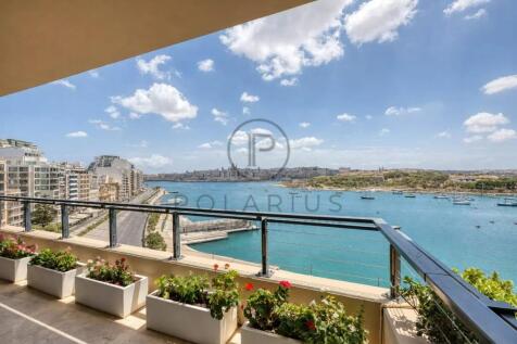 Spacious balcony with stunning water views and mod
