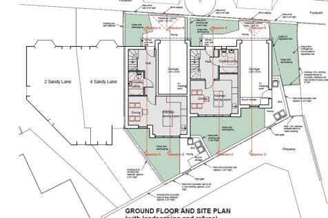Site plan and ground floor plans