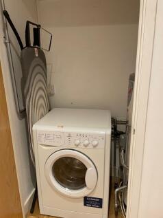Efficient laundry space with washing machine...
