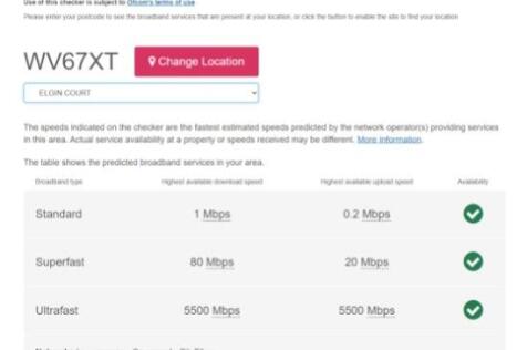 Broadband Checker 9 Elgin Court JUly 2026