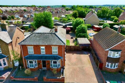 Elevated front drone shot