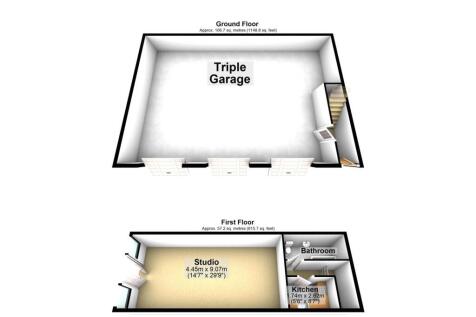 Foss Farm Garage Studio 3D Floor Plan