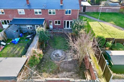 Rear elevated drone shot