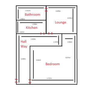Floor plan - flat 3 201-203 high street JUNE 2024