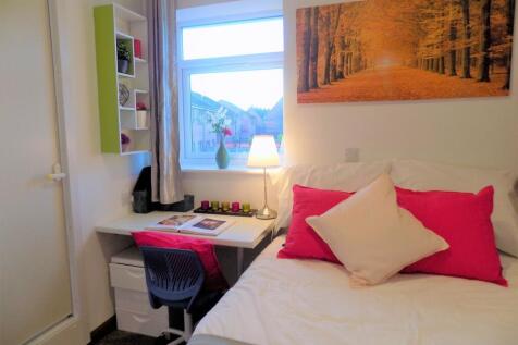 Bright, neatly arranged single bedroom with a c...