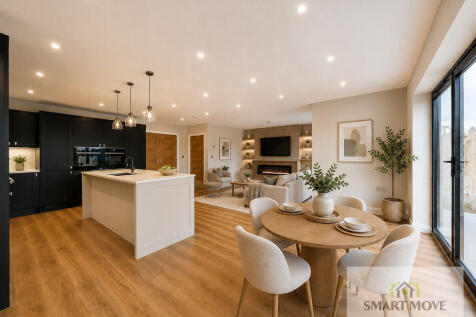 Virtually Staged Kitchen Family Room