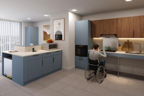 Bright, modern kitchen with a wheelchair-access...