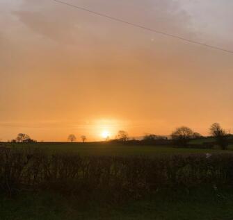 Sunset from kitchen window