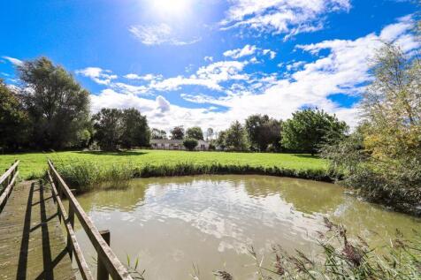Carp pond with walkway