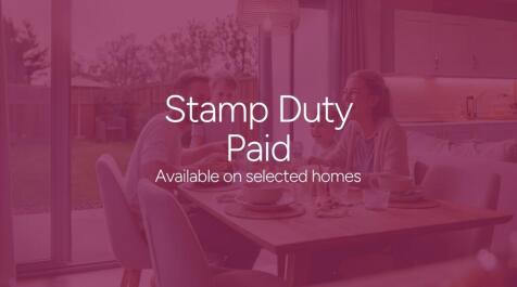The image displays the text "Stamp Duty Paid" along with a house icon and a pound symbol
