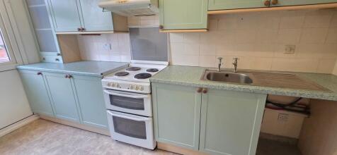 Bright kitchen with ample counter space...