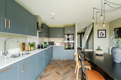 A modern kitchen with ample storage space