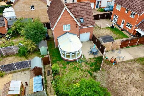 Elevated rear drone shot