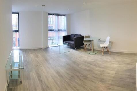 Spacious modern lounge with stylish wood floors...