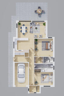 Oronsay with garage ALT birdseye view