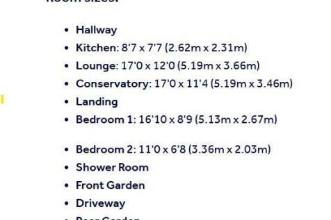 Room sizes