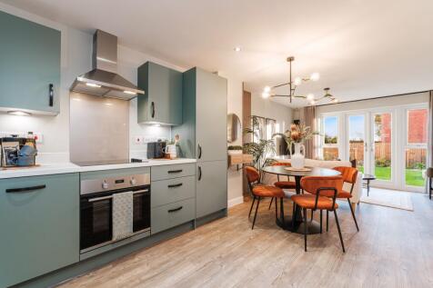 Interior view of the open plan kitchen &amp; dining in our 2 bed Denford home