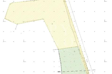 Technical plot map layout showing land dimensions for a villa construction project in Algarve. Building plot blueprint near Carvoeiro and Praia da Marinha.