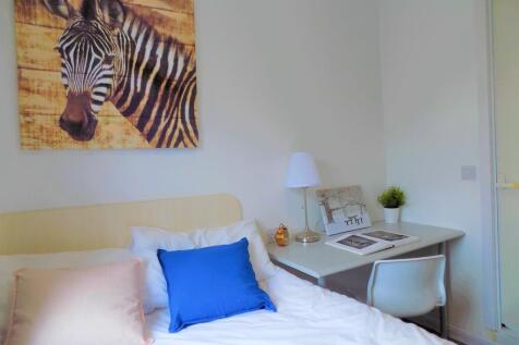 A bright and tidy single bedroom featuring a co...