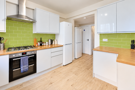 Bright Modern Lime-Green Galley Kitchen
