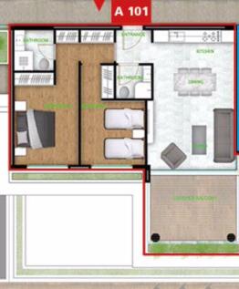 Apt A101 Floor Plan