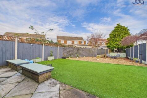 Spacious North rear garden with patio, easy-care lawn &amp; covered gazebo entertaining area