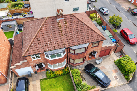 Aerial View of Suburban Brick Homes