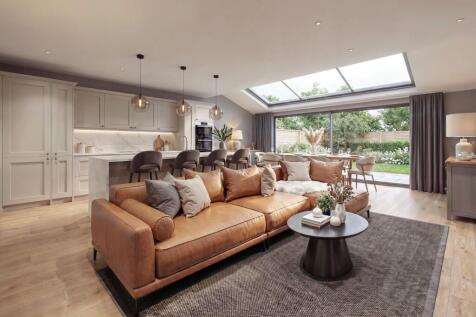 Open plan family/dining room/kitchen CGI