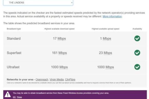 Broadband Checker 54 The Lindens 2026