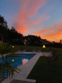 Piscine  Coucher de soleil