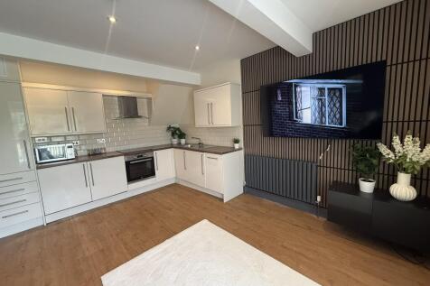 Kitchen/Living Area with 65 Inch TV