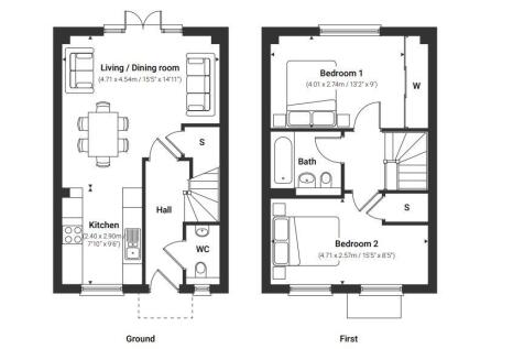 2 bed house