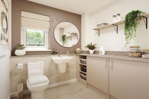 Combined downstairs toilet and laundry room