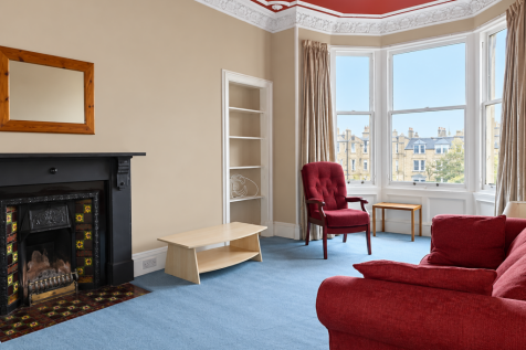 Traditional Victorian Living Room with Bay Window