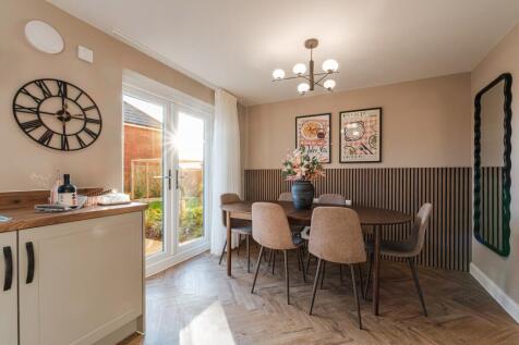 Interior view of the open plan kitchen &amp; dining in our 3 bed Ellerton home
