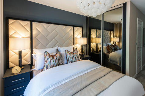 The Mill York house internal apartment image of bedroom with double bed and fitted wardrobes