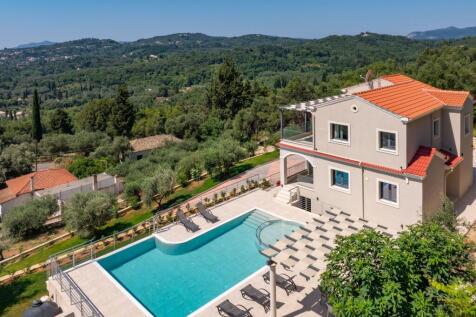 Drone side shot with pool