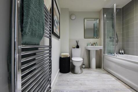 Bathroom with shower over bath