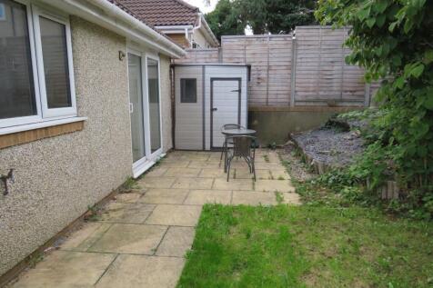 Rear garden with bike shed