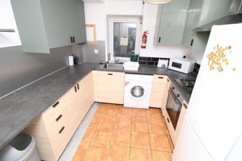 Modern kitchen with ample counter space...