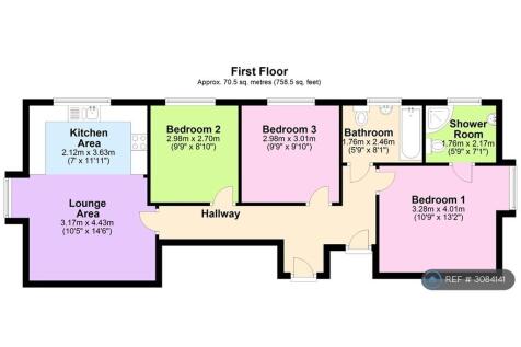 3-bed flat on Methuen Road, Bournemouth, BH8, £1,500/mo