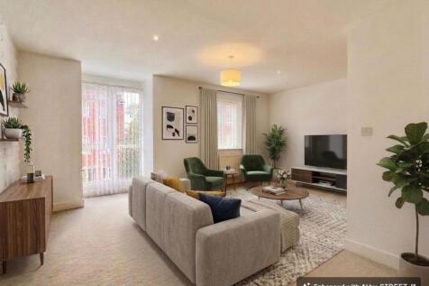 Living room virtually staged