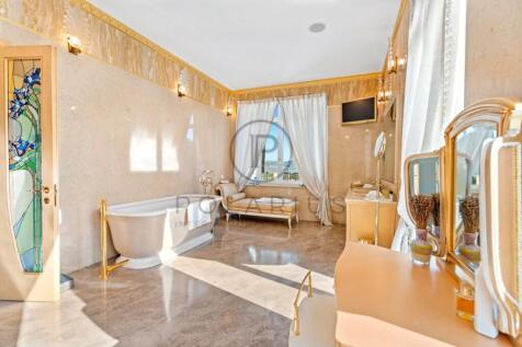 Luxurious bathroom with elegant decor, featuring a