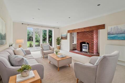 Living room virtually staged