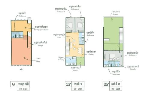 3-Story Shophouse For Sale on Road 60, Siem Reap. Foreign ownership allowed