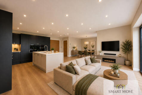 Virtually Staged Kitchen Family Room